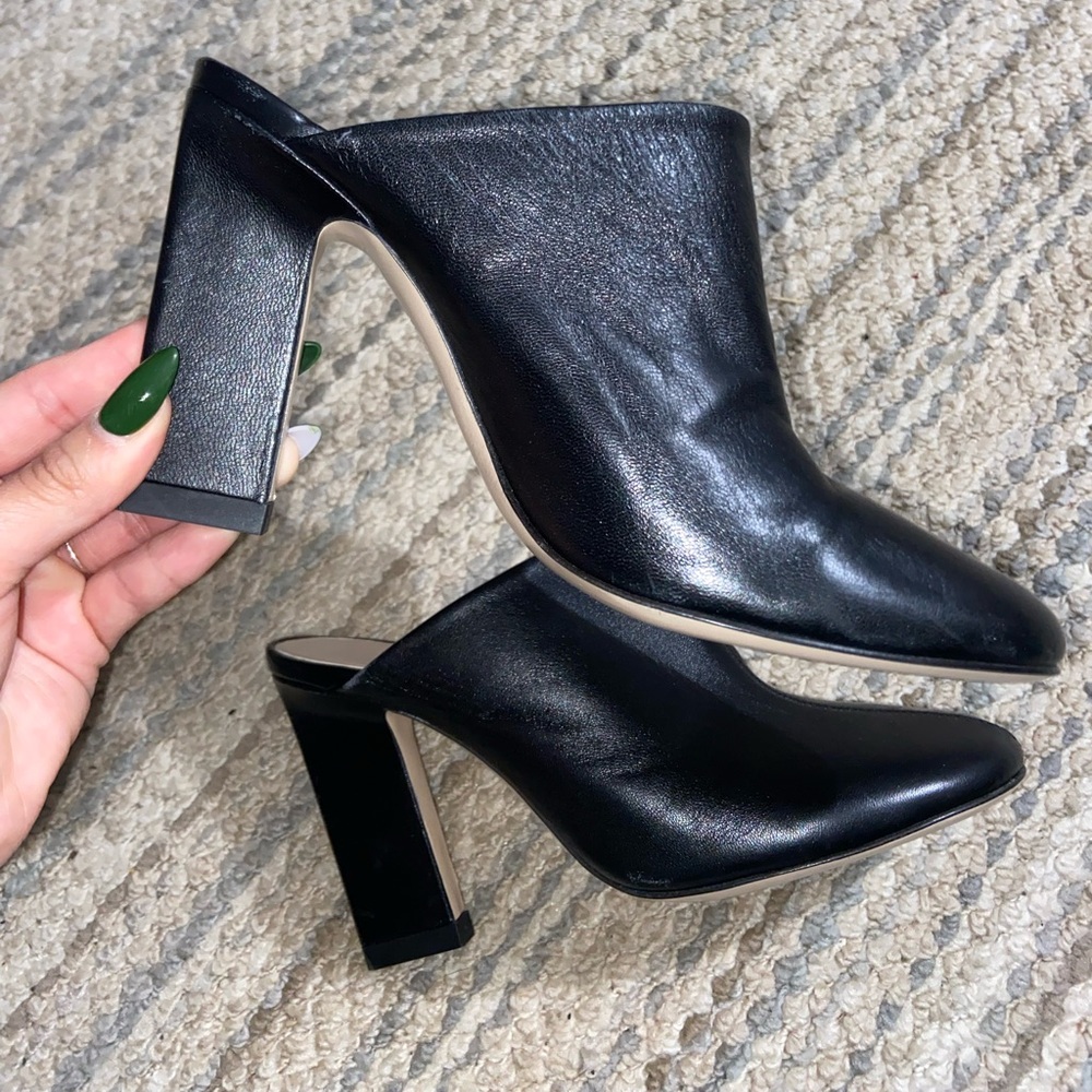 Wandler Black Leather Mules